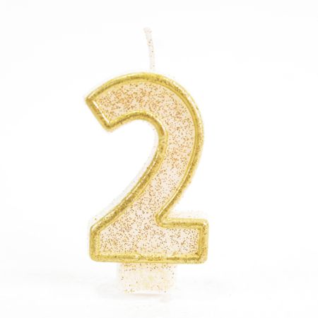 נר ספרה בודד זהב נוצץ-2