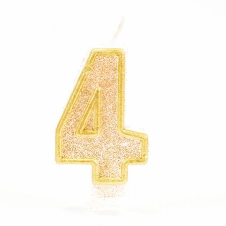 נר ספרה בודד זהב נוצץ-4