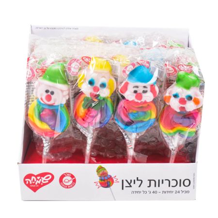 סוכריה על מקל 40 גר'-ליצן