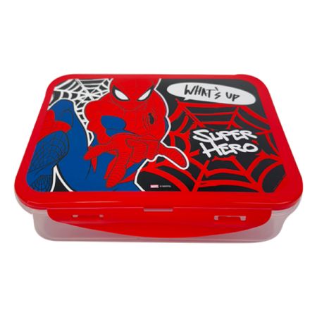 קופסת אוכל מחולקת - ספיידרמן אייקונים