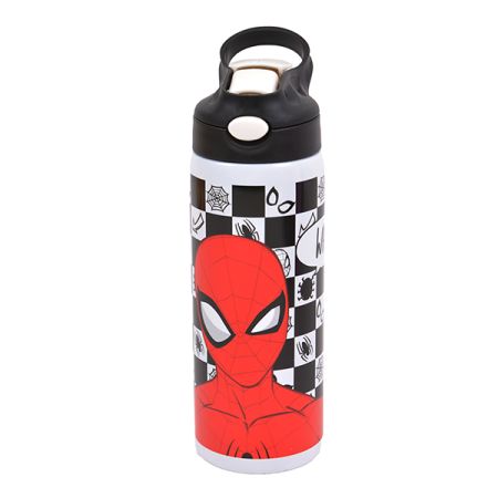 בקבוק נירוסטה 600 מל פיית סיליקון - ספיידרמן אייקונים