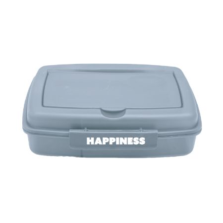 קופסת אוכל מחולקת עם תא לסכו''ם - אפור