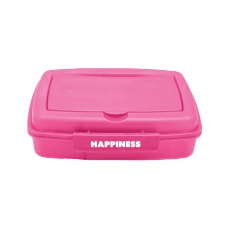 קופסת אוכל מחולקת עם תא לסכו''ם - ורוד