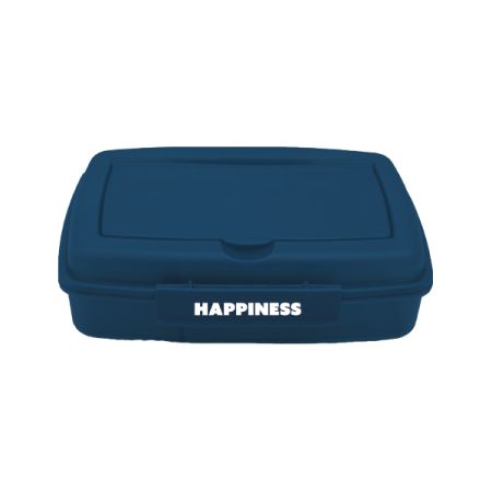 קופסת אוכל מחולקת עם תא לסכו''ם - כחול נייבי