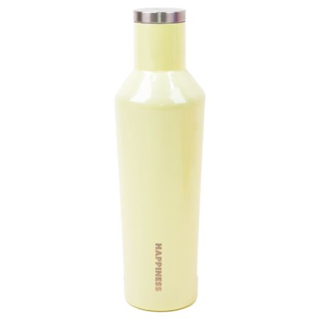 בקבוק דופן כפולה יין 500 מל - צהוב נצנצים