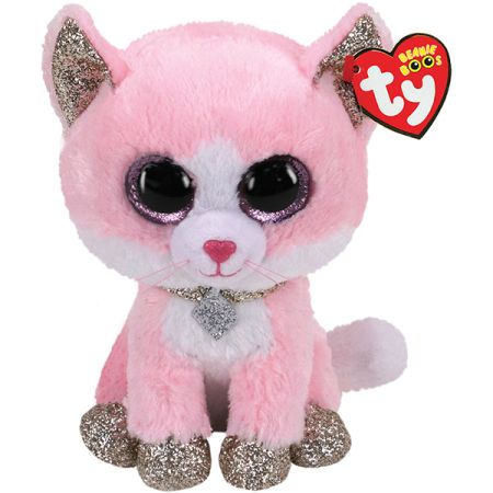 בובת TY עיניים גדולות (S)-פיונה חתולה ורודה
