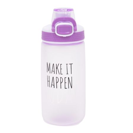 בקבוק שתיה 550 מל ציפוי גומי וידית אחיזה- סגול