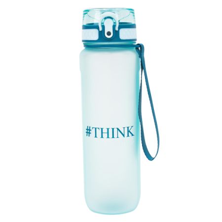 בקבוק שתיה 900 מל ציפוי גומי ושרוך- תכלת