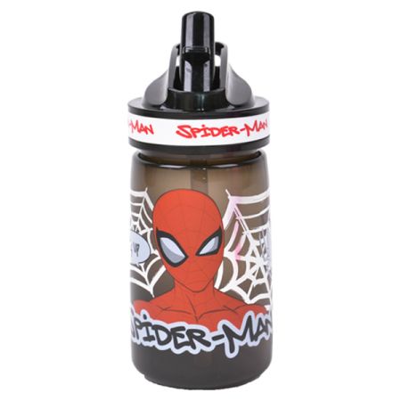 בקבוק פלסטיק 400 מ''ל עם צמיד - ספיידרמן אייקונים