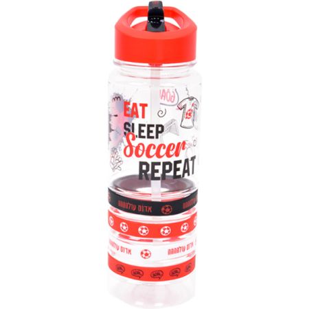 בקבוק טריטן 700 מ''ל עם צמידים- כדורגל גנרי אדום לבן