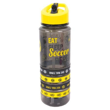 בקבוק טריטן 700 מ''ל עם צמידים - כדורגל גנרי שחור צהוב