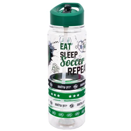 בקבוק טריטן 700 מ''ל עם צמידים - כדורגל גנרי ירוק לבן