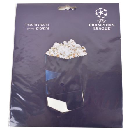 קופסאות פופקורן וחטיפים 6יח- ליגת האלופות