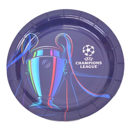 צלחות נייר 20סמ 8 יח' - ליגת האלופות