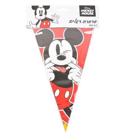 באנר שרשרת משולשים 2.5מ 12יח-מיקי מאוס קלאסי