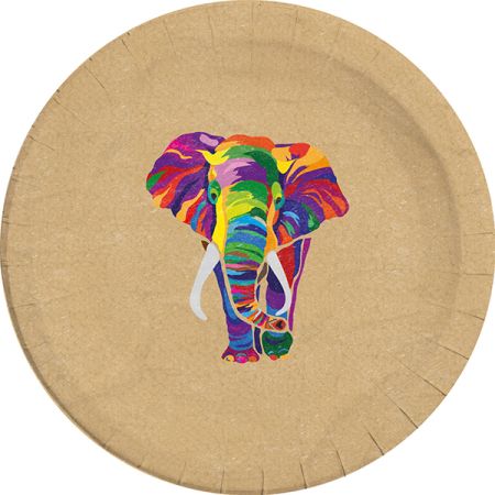 צלחות נייר מתכלות 23 סמ 8 יח-פיל צבעוני