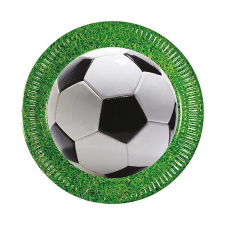 צלחות נייר 23 סמ 8 יח' - כדורגל דשא