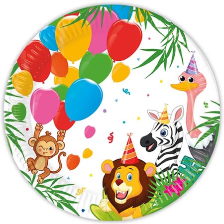 צלחות נייר 23 סמ 8 יח- ג'ונגל