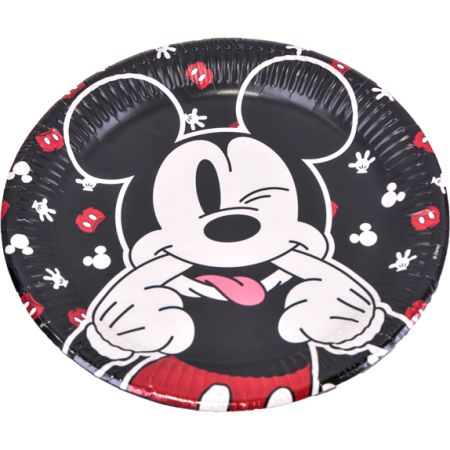 צלחות נייר 23 סמ 8 יח' -מיקי מאוס קלאסי
