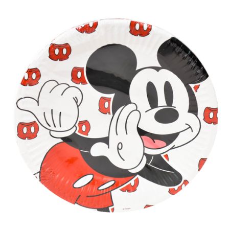 צלחות נייר 20 סמ 8 יח- מיקי מאוס קלאסי