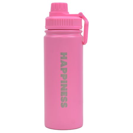 בקבוק נירוסטה דופן כפולה עם ידית אחיזה 530 מל - ורוד