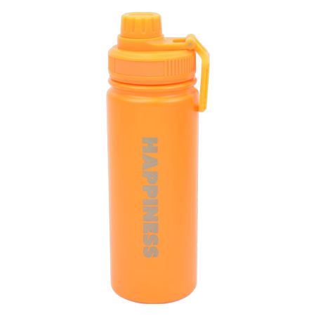 בקבוק נירוסטה דופן כפולה עם ידית אחיזה 530 מל - כתום