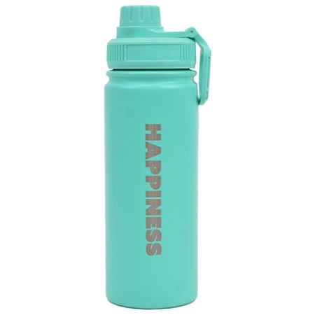 בקבוק נירוסטה דופן כפולה עם ידית אחיזה 530 מל - טורקיז