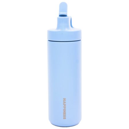 בקבוק נירוסטה דופן כפולה 550 מל עם קשית - תכלת