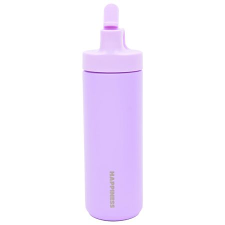 בקבוק נירוסטה דופן כפולה 550 מל עם קשית - סגול לילך