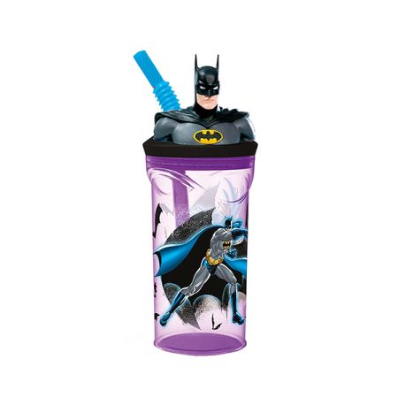 כוס דמות 3D עם קש באטמן