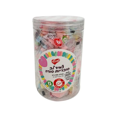 שעון עם לב סודה 10 גרם - 24 יח בצנצנת/12 בקר