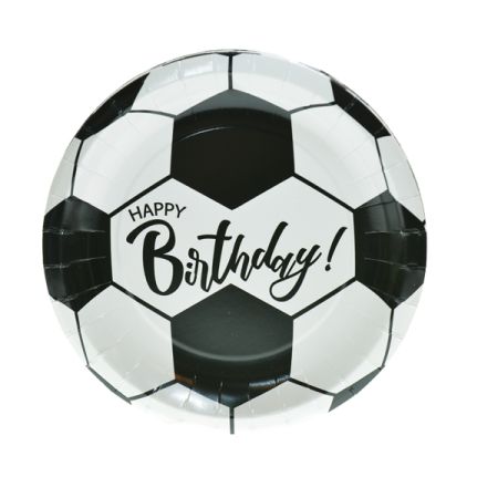 צלחות נייר 20 סמ עגולות - 8 יח כדורגל