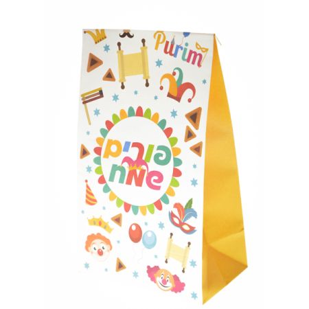 שקית נייר בסיס 6 יח- פורים שמח