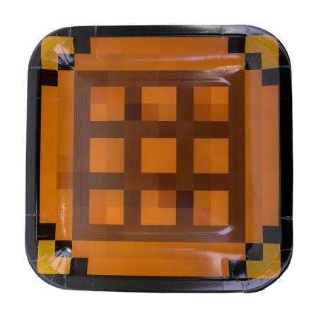 צלחות נייר 23 סמ מרובעות 8 יח- משחק מפוקסל