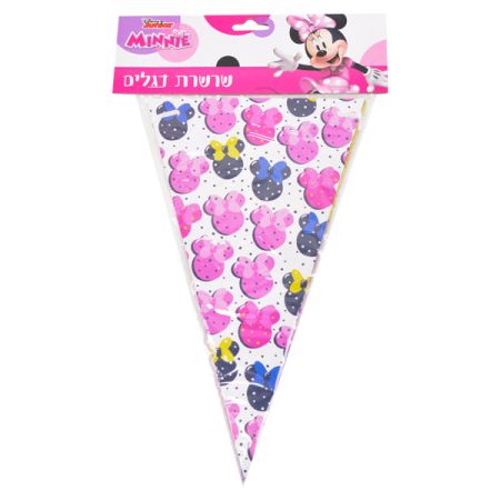 באנר שרשרת משולשים 2.5מ 12יח- party Minnie Mouse