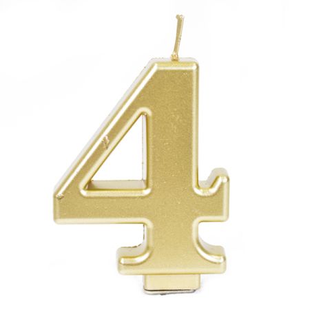 נר גדול עם מעמד שחור זהב מטאלי - ספרה 4