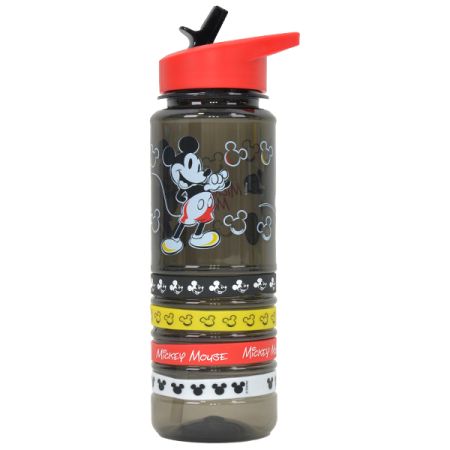 בקבוק טריטן 700 מ''ל עם צמידים מיקי מאוס פאטרן שחור