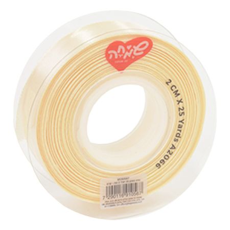 סרט סאטן 25 יארד 2 סמ - קרם