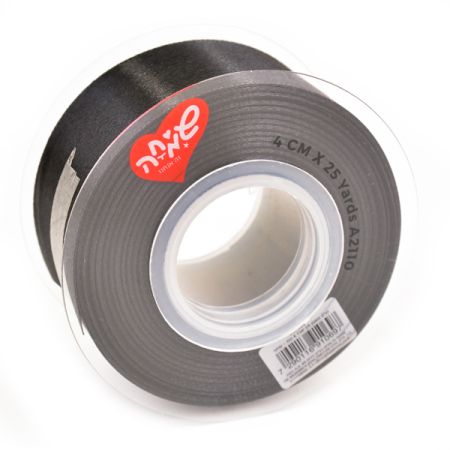 סרט סאטן 25 יארד 4 סמ - שחור