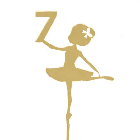 טופר אקרילי לעוגה- 1 יח- רקדנית 7 זהב