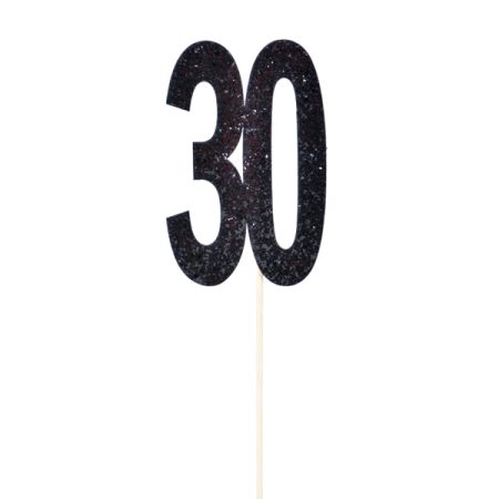 טופר גליטר עם כתר 1יח-מספר 30 שחור