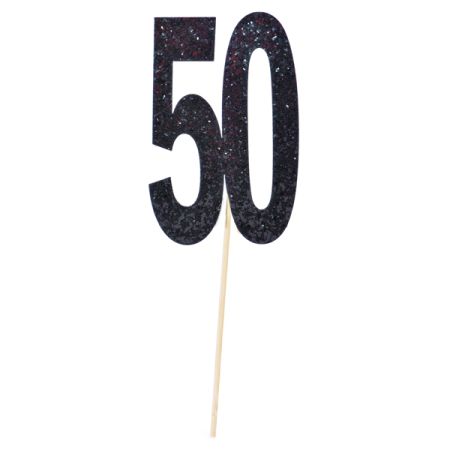טופר גליטר עם כתר 1יח-מספר 50 שחור