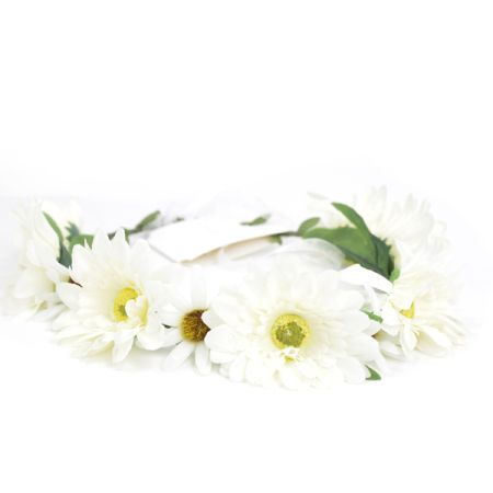 זר לראש חמניה-לבן