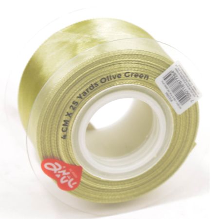 סרט סאטן 25 יארד 4 סמ - ירוק זית