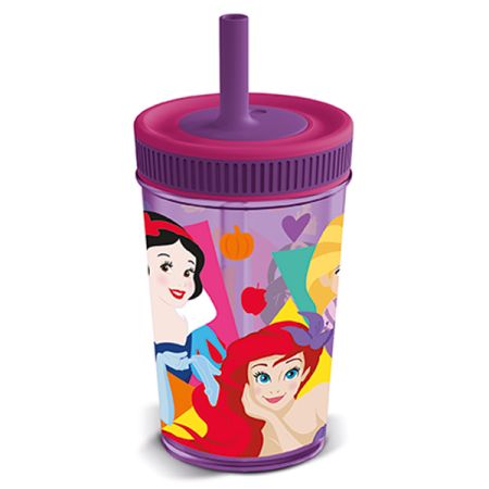 כוס עם קש סיליקון 420 מל - נסיכות