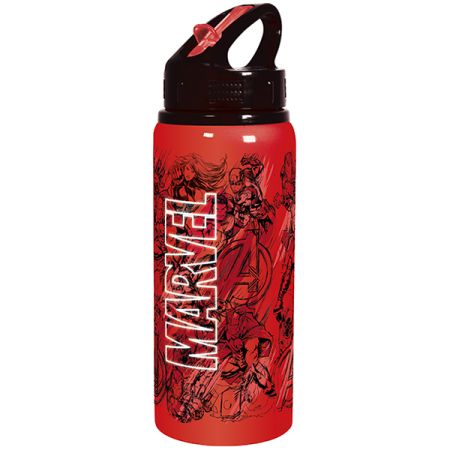 בקבוק אלומניום ספורט עם קש 730 מל - מארוול