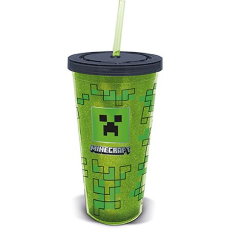 כוס עם קש 685 מל - מאיננקראפט