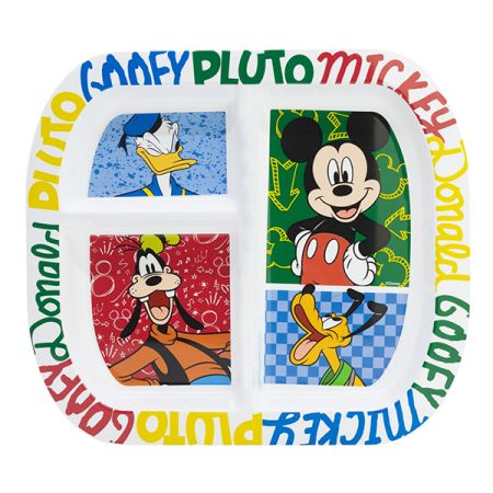צלחת מחולקת מרובעת - מיקי מאוס