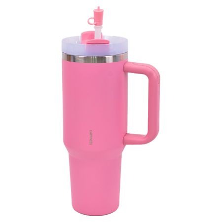 כוס תרמית עם ידית אחידה 1.18 ליטר -ורוד עתיק