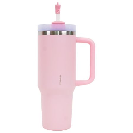כוס תרמית עם ידית אחידה 1.18 ליטר - ורוד מעושן